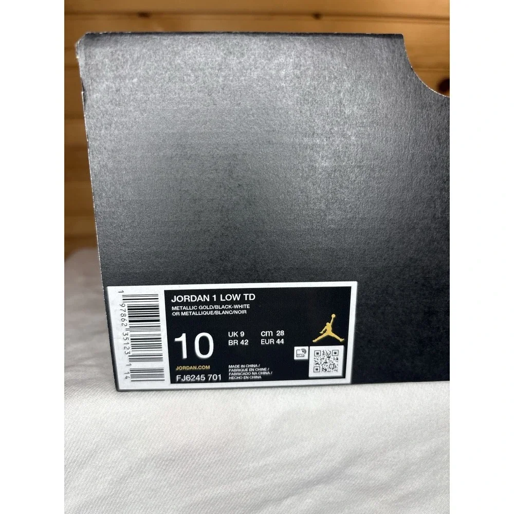 Jordan 1 Low TD Football Cleats Gold & Black Men's 10 FJ6245-701 NEW $145